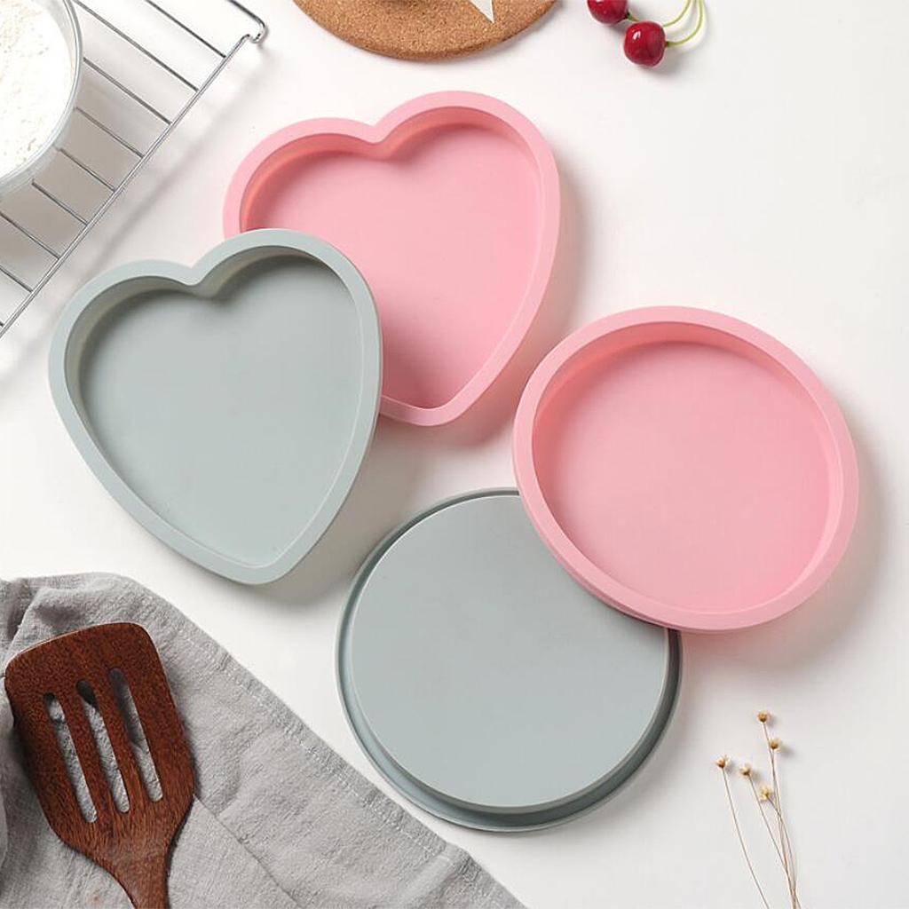 Silicone Cake Mold Cake Heart Shape Mousse Cake Moulds 6Inch Blue