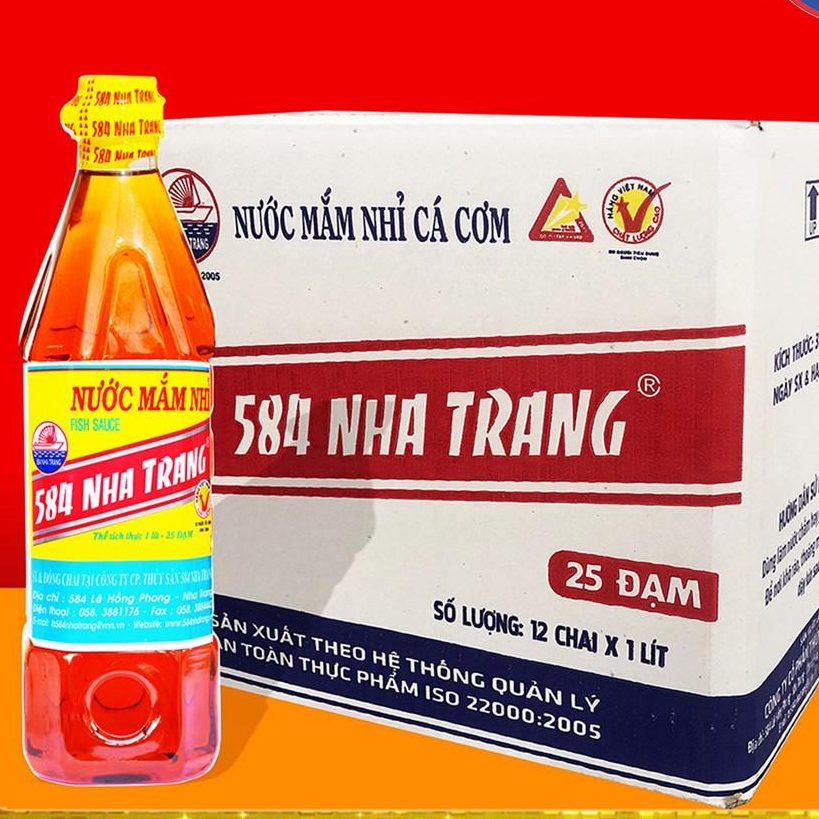 Chai 1 Lít Nước mắm Nhỉ 584 Nha Trang 25 độ đạm, Nước mắm Truyền Thống, Date luôn mới