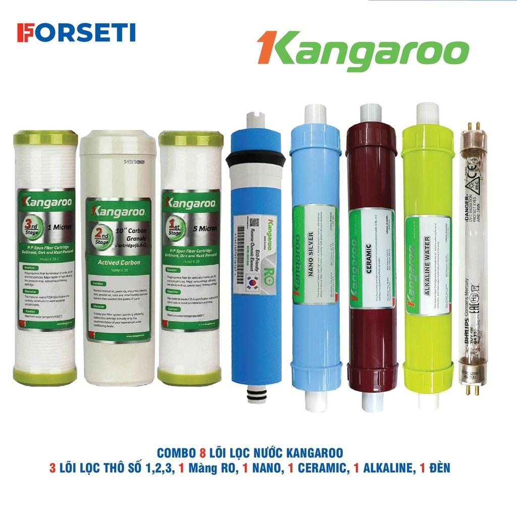 Trọn bộ 8 lõi lọc nước Kangaroo hàng chính hãng dùng cho máy lọc nước Kangaroo KG104A KV