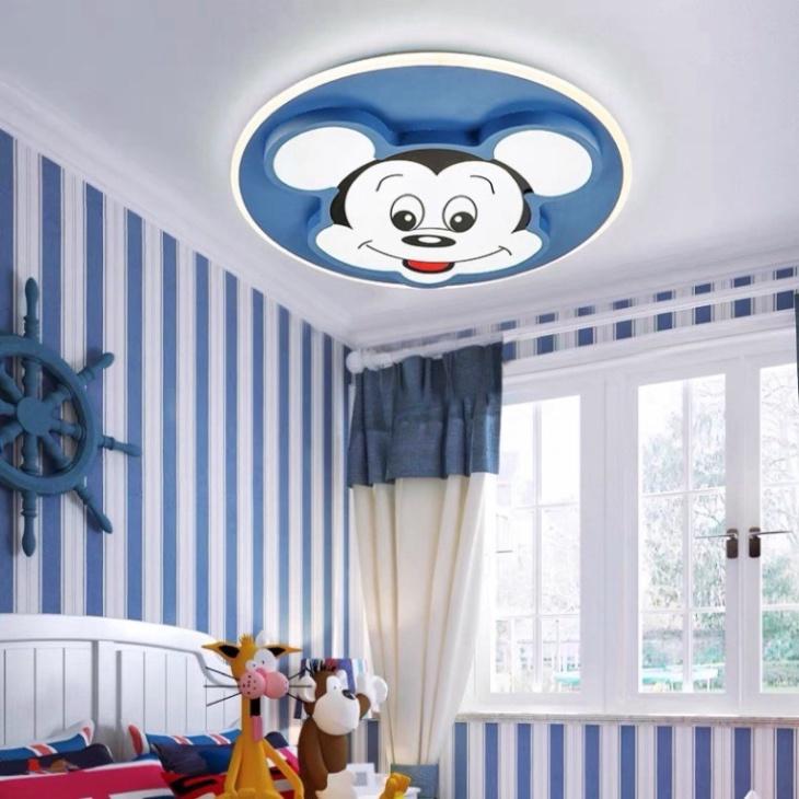 Đèn trần phòng trẻ con ,đèn trần hình chuột Mickey xanh DT DDT