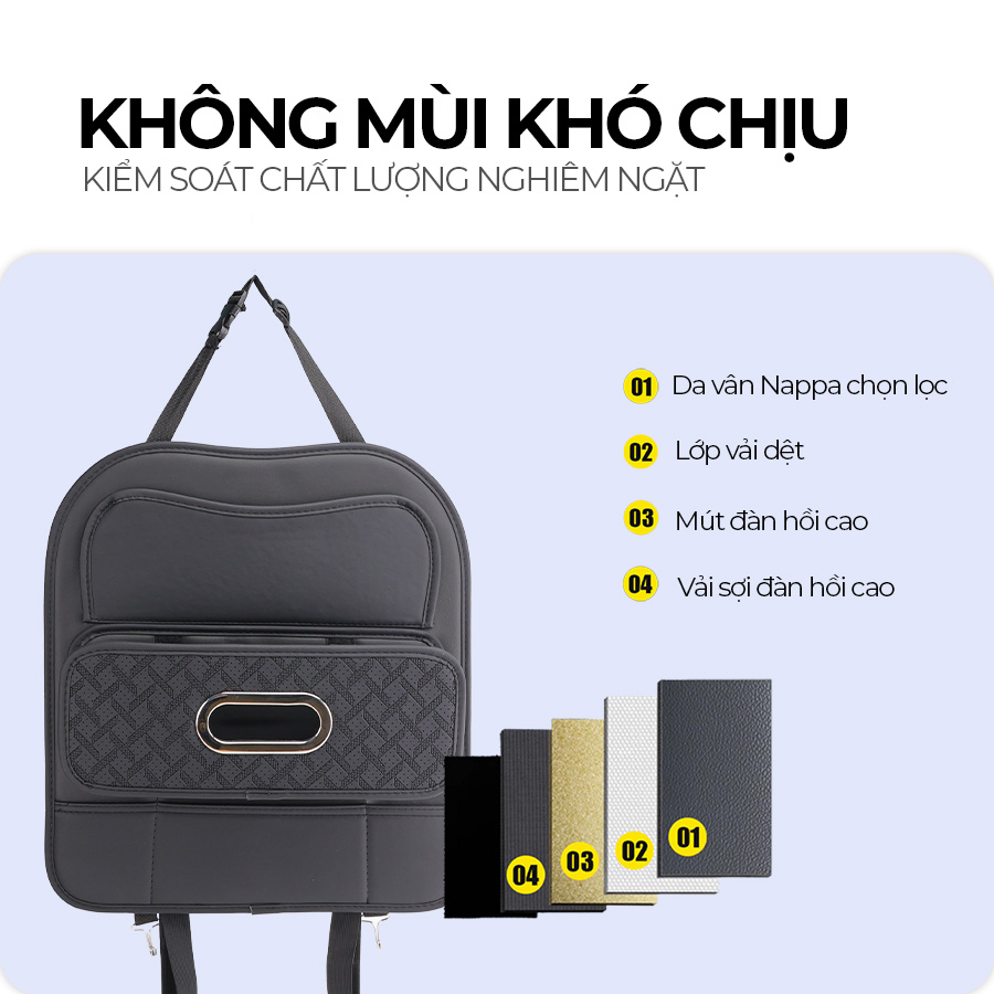 Túi Đựng Đồ Xe Hơi Đa Năng Sau Ghế Ô Tô CIND CD-T011 Da PU Màu Đen - Nhập Khẩu Chính Hãng