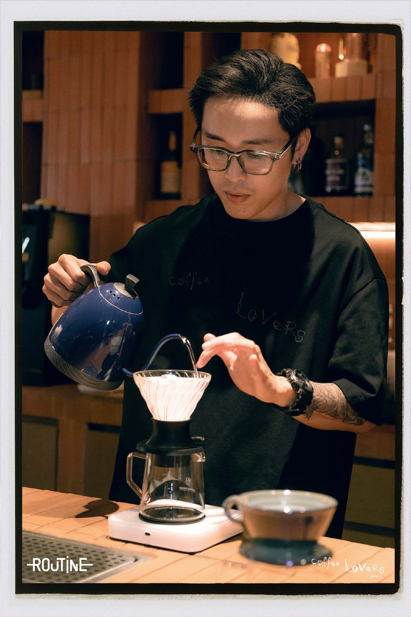 Áo Thun ROUTINE Nam S.Café Thêu chữ Coffee Lovers Form Loose - 10F23TSS062 | LASTORE MENSWEAR
