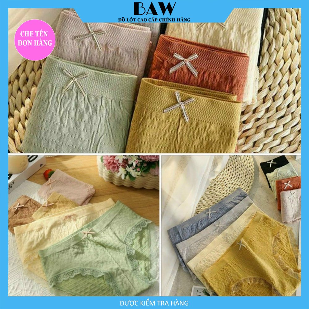 Quần Lót Nữ, Bộ 5 Quần Lót Nữ Cotton Mềm Mịn, Quần Lót Nữ Kháng Khuẩn, Quần Lót Nữ Co Giãn Tốt Thương Hiệu Baw Mã QLN03000