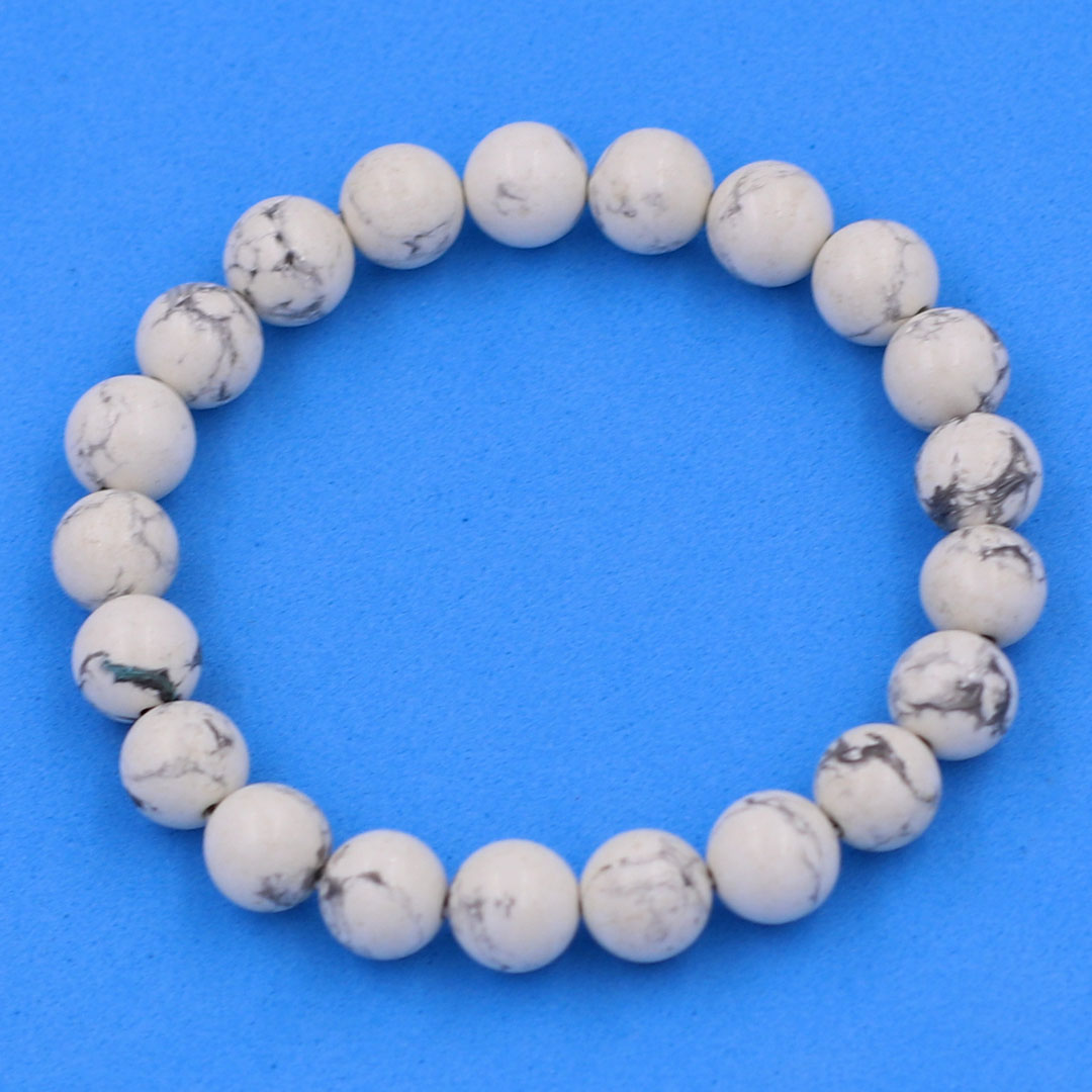 Vòng chuỗi đeo tay đá howlite 8 ly , vòng tay chuỗi hạt, vòng tay, hạt chuỗi