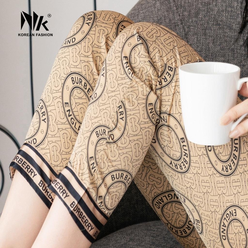 Bộ Đồ Pyjama Mặc Nhà NK Fashion Chất Vải Lụa Cao Cấp, Thiết Kế Họa Tiết Hiện Đại NKFBD2204002