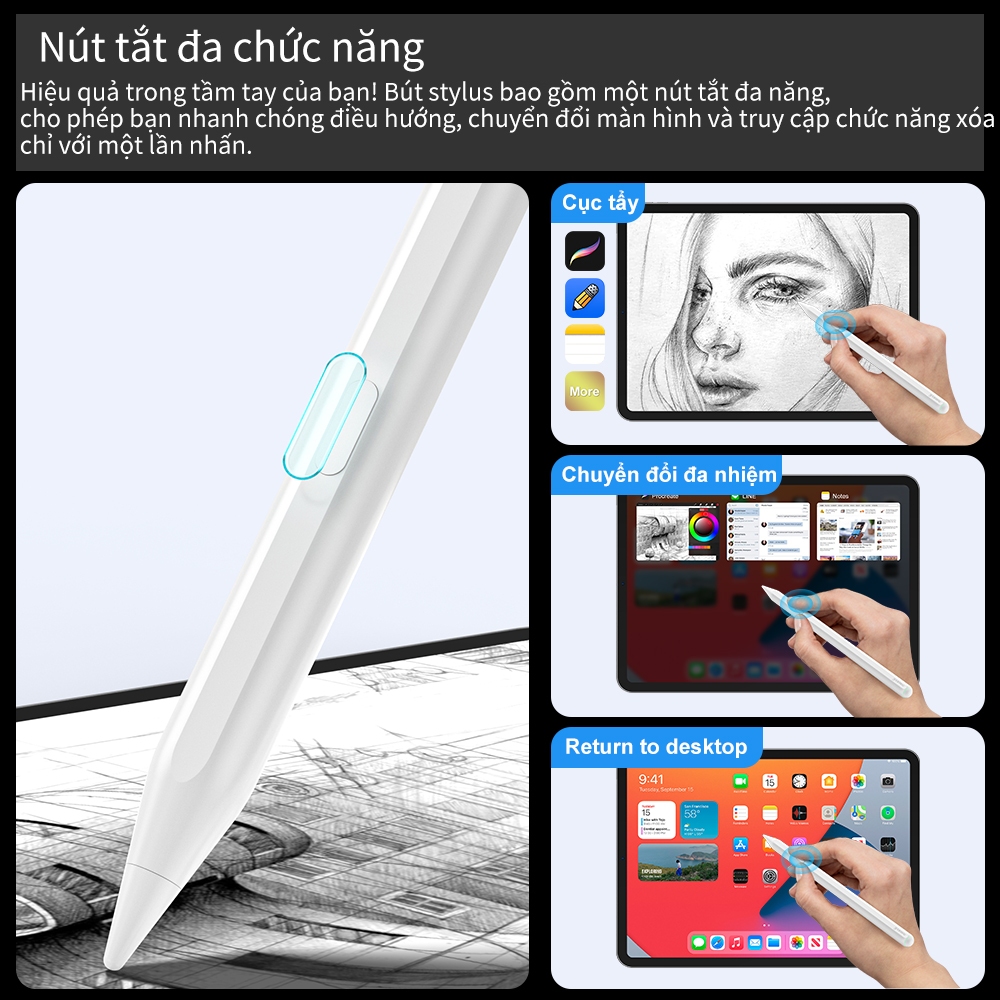 CD3282 - Bút cảm ứng GOOJODOQ GD13 Pro Mới Sạc Không Dây thông minh cho Ipad Air 4 Air 5 Pro 11 12.9 mini6 Gen 10th 9th
