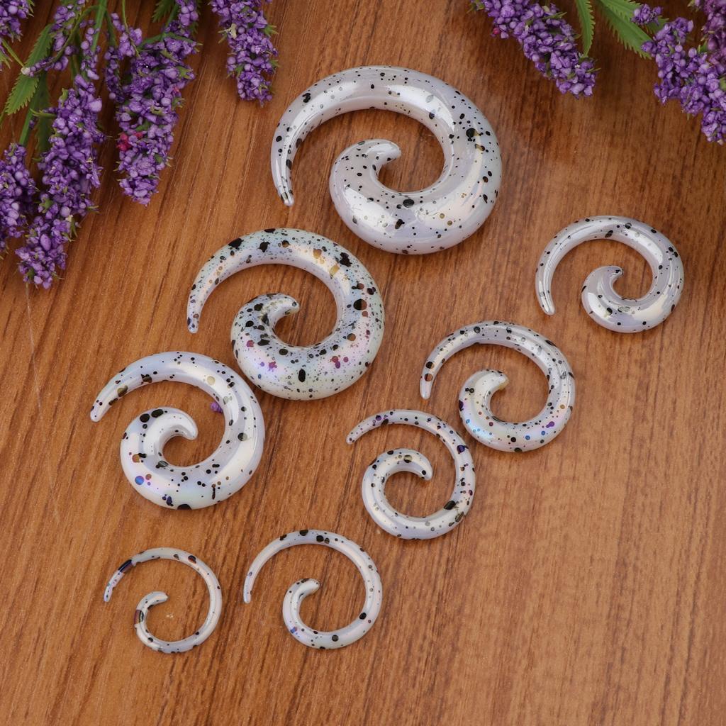 8x Acrylic Spiral Snail Ear Gauges Tunnels Expander Stretching