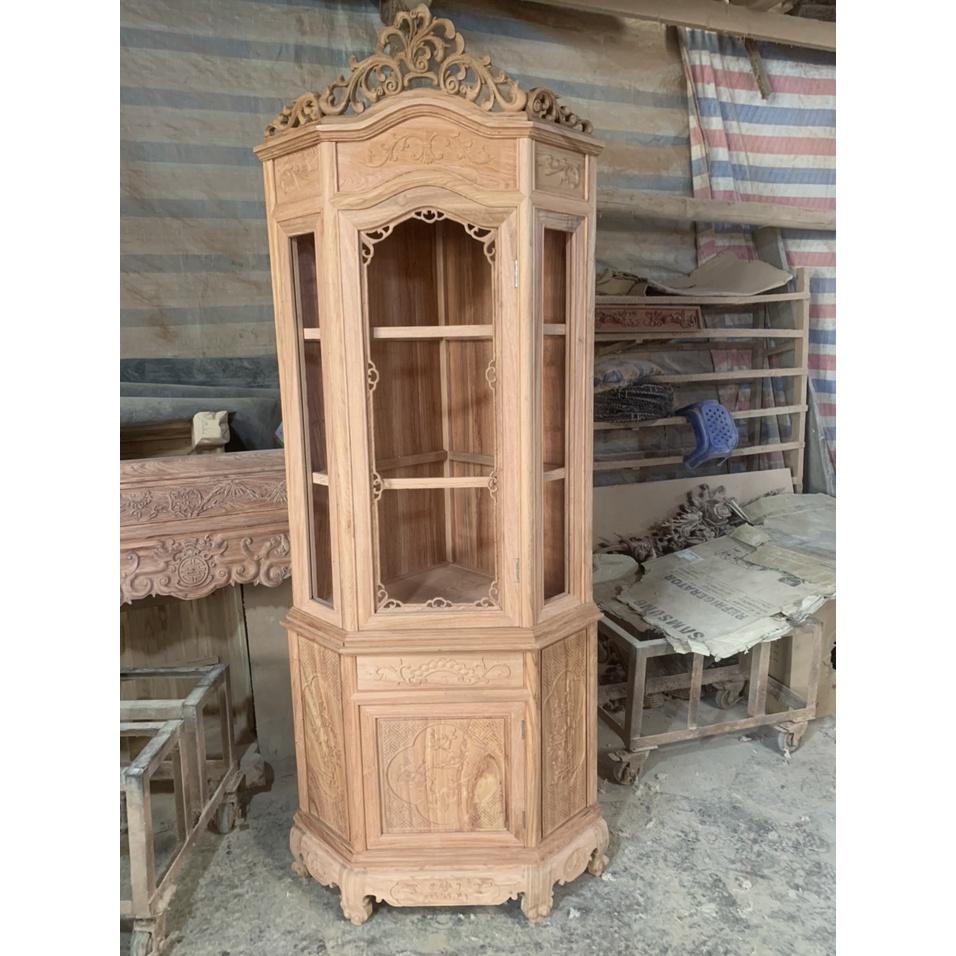 Tủ góc trang trí gỗ hương cao cấp