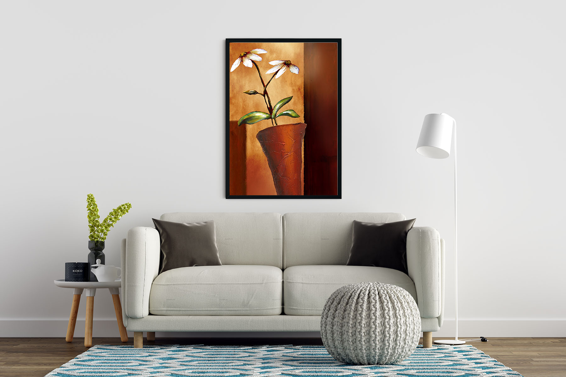 Tranh canvas treo tường bình hoa nghệ thuật - BH012
