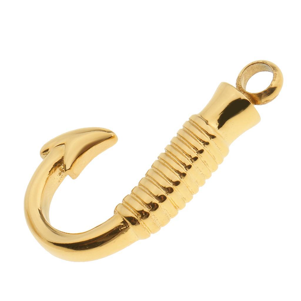 2pcs Gold/Rose Gold  Hook Shape Urn Ash Holder Memorial Pendant Keepsake