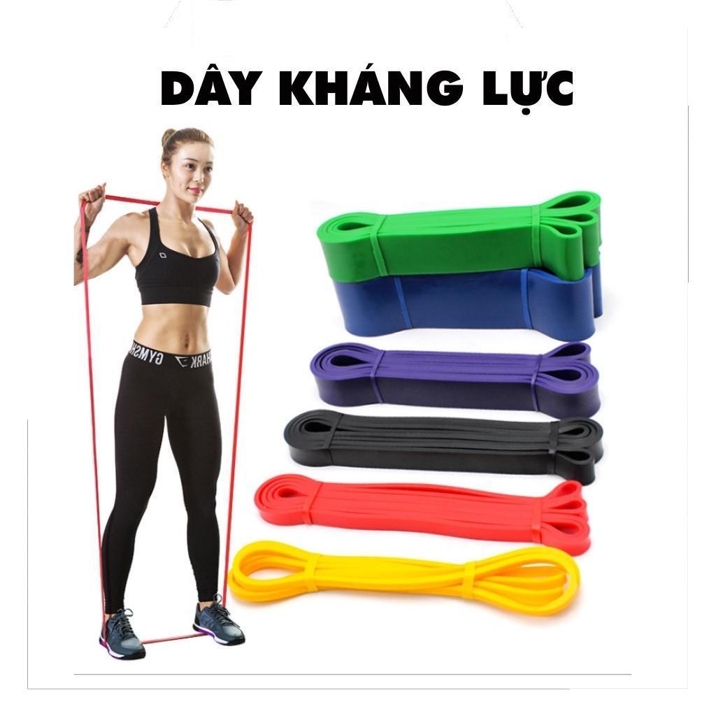 Dây kháng lực tập gym power band đàn hồi cao su tập tay chân mông vai đùi nam nữ KLP