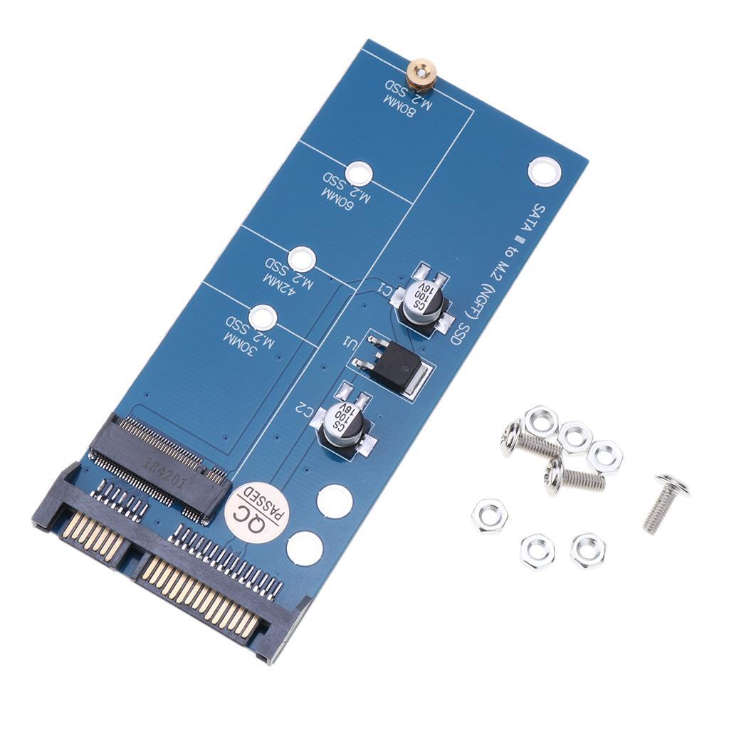 2 Packs Blue M.2  Or MSATA SSD To SATA III Board Adapter Card 100x42mm