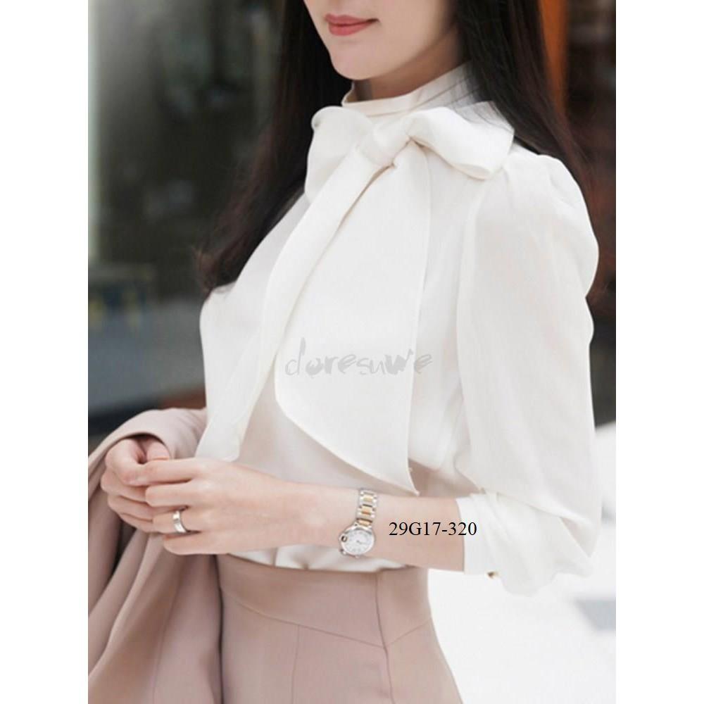 ÁO SƠ MI CỔ LỌ NƠ DỊU DÀNG -G17-320