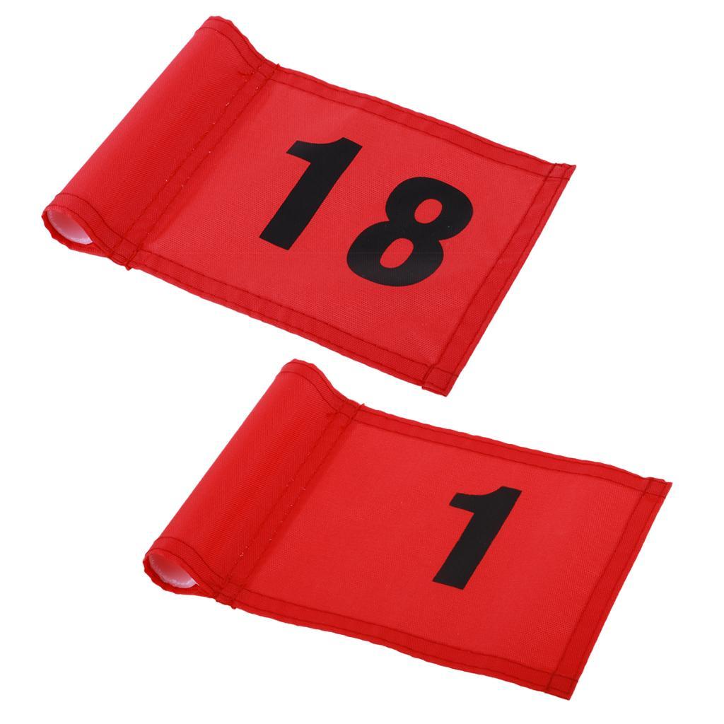 2 Pieces Golf Putting Green Flag Golf Marker Practice Outdoor Indoor Red