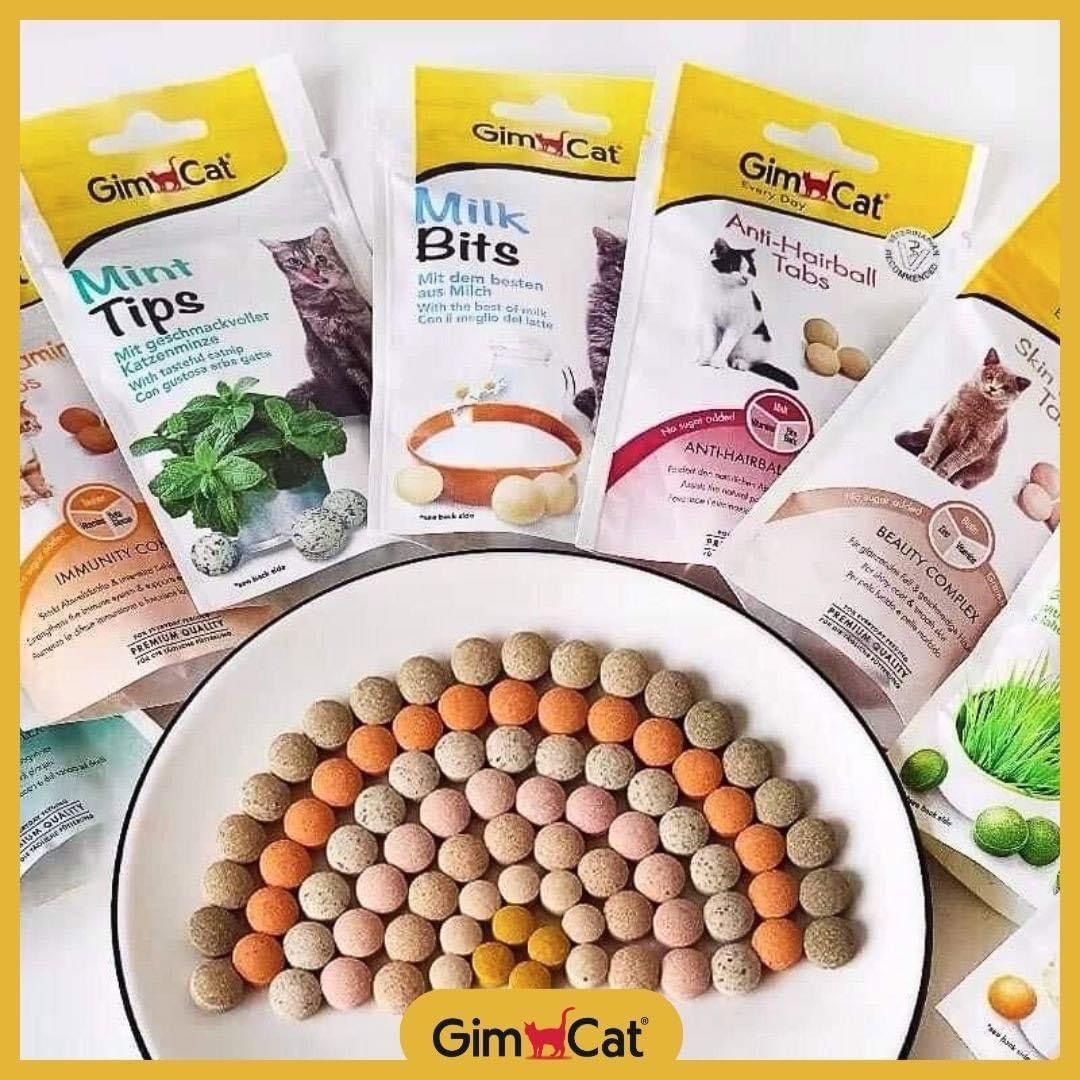 Bánh thưởng Gimcat Tabs /Snack Gimcat dạng viên tròn ngừa búi lông,mượt lông da,tăng đề kháng,giảm stress cho mèo,hỗ trợ tiêu hóa