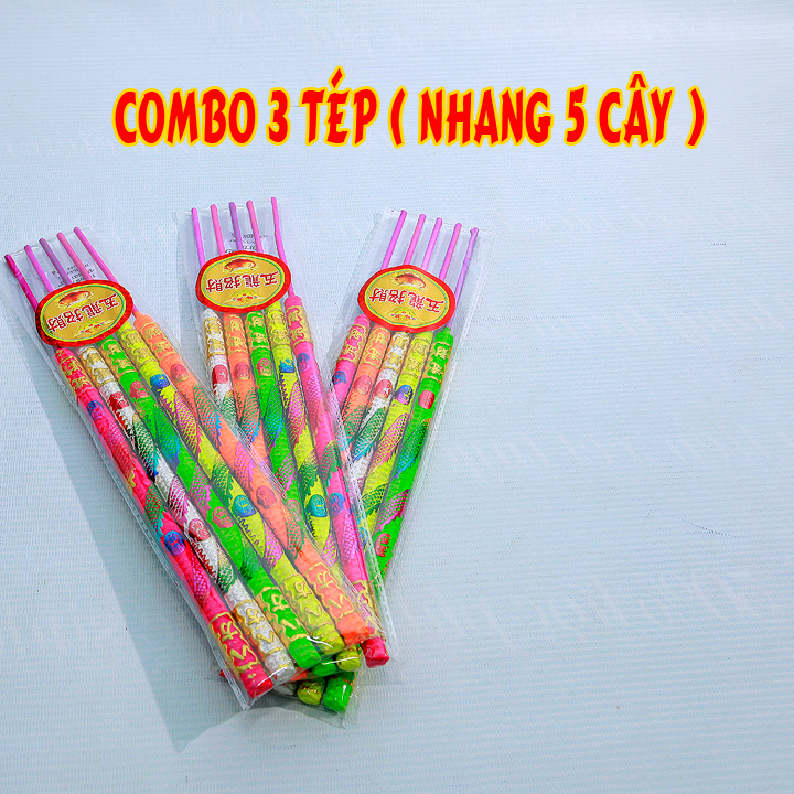 [ COMBO 3 TÉP ]   Nhang ngũ lộ thần tài 5 cây ngũ sắc dài 4 tấc - cúng thần tài phù hộ tài lộc may mắn