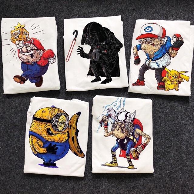 THUN TAY NGẮN IN HÌNH CUTE