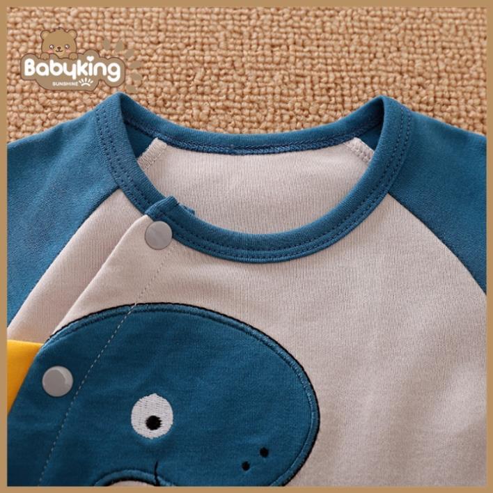 BodySuit giáng sinh noel cho bé,áo liền quần kiểu khủng long tay áo xanh dương nhạt đáng yêu,ngộ nghĩnh,Aiueo Nhật