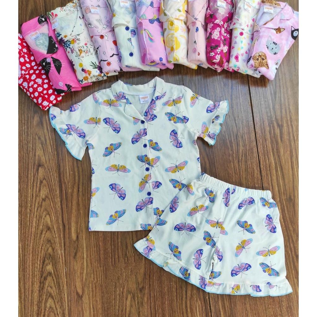 Đồ bộ bé gái, bộ pijama ngắn tay cho bé gái size 18-35kg chất cotton mềm mát