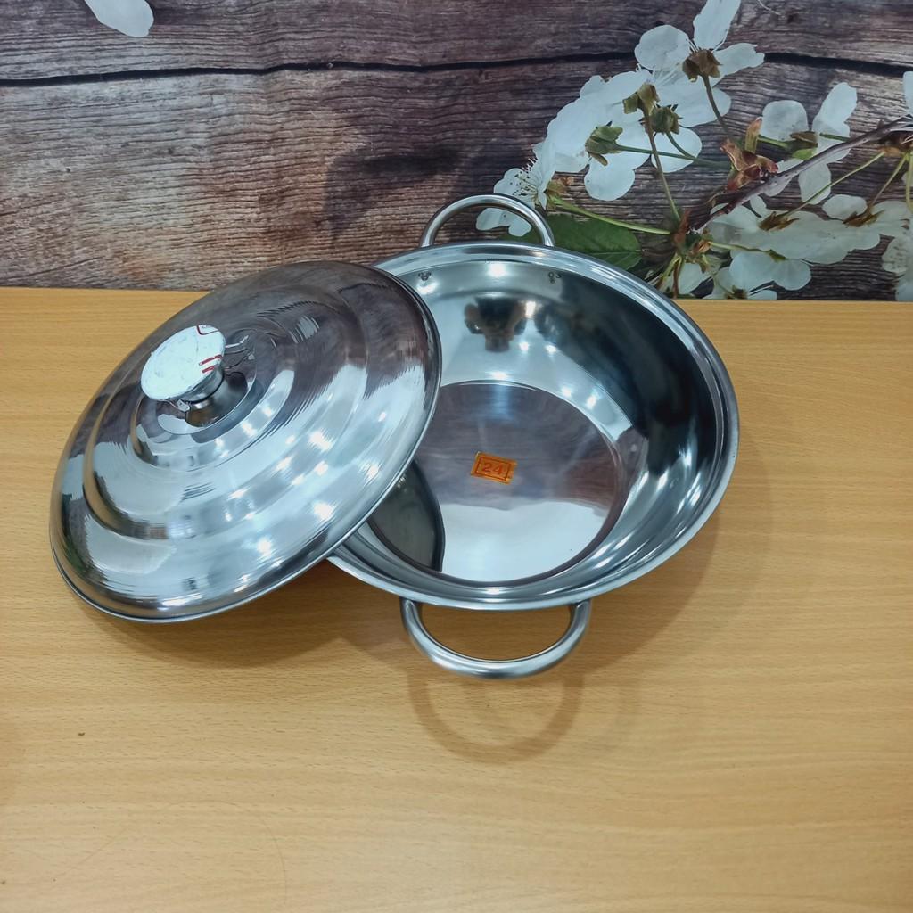 Nồi Lẩu+ Nắp Inox Nhiều Size Hàng Đẹp Giá Rẻ Cho Quán