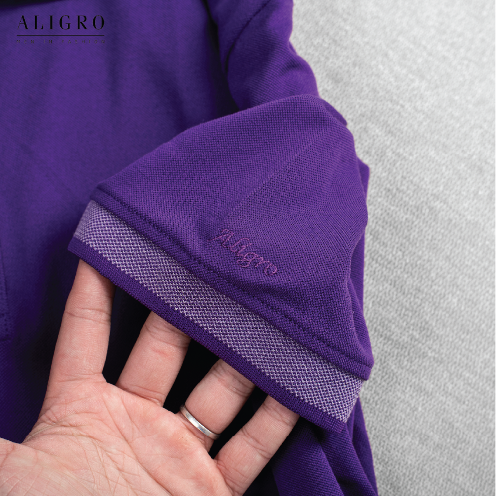 Áo phông polo nam trơn màu tím aligro ALGPLO27