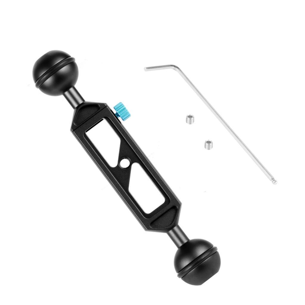 Camera Diving  Light Carbon Fiber Double Ball Head Lamp Arm 1" inch Black