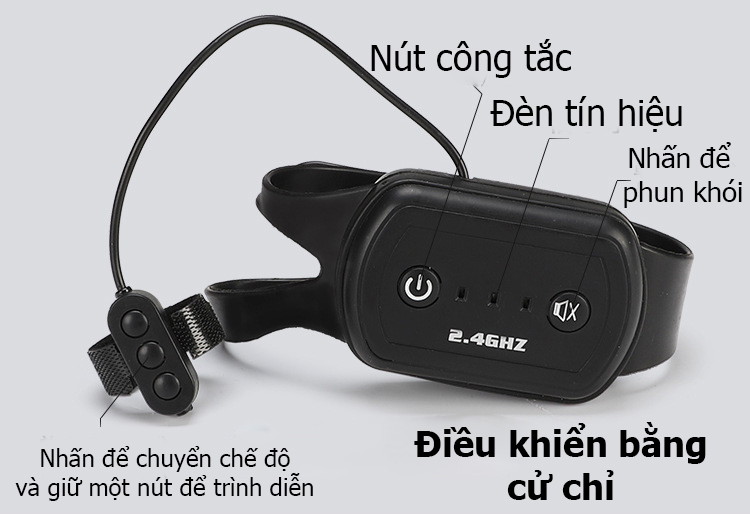 Xe ô tô điều khiển từ xa KAVY 058 bằng cử chỉ có nhạc, đèn phun được khói xoay 360 độ cao