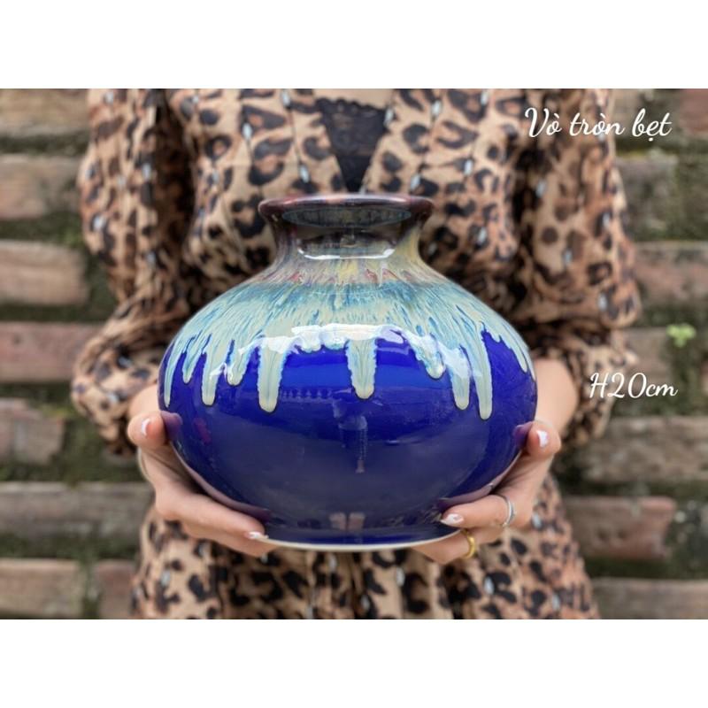 Lọ hoa me hoả biến dáng vò tròn dẹt sz 20cm
