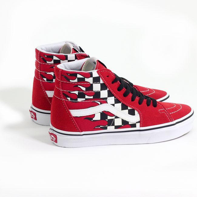 Giày Vans sneaker unisex - Vans SK8-HI CHECKER FLAME chính hãng fullbox - VN0A38GERXH