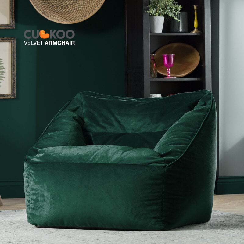 Ghế lười CUCKOO Velvet Arrmchair (đã làm đầy hạt xốp) - Nhung xanh cổ vịt