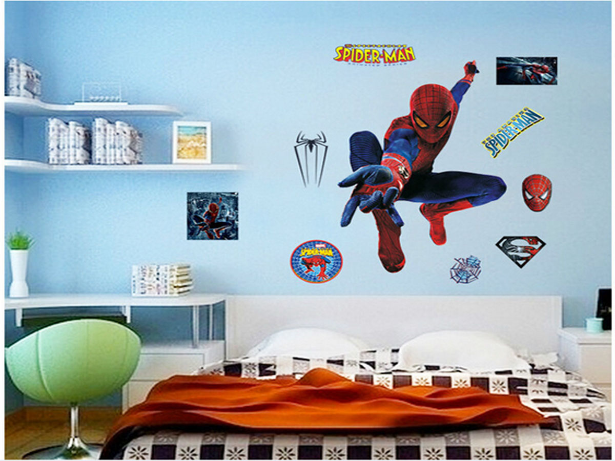 Decal dán tường cho bé siêu anh hùng người nhện