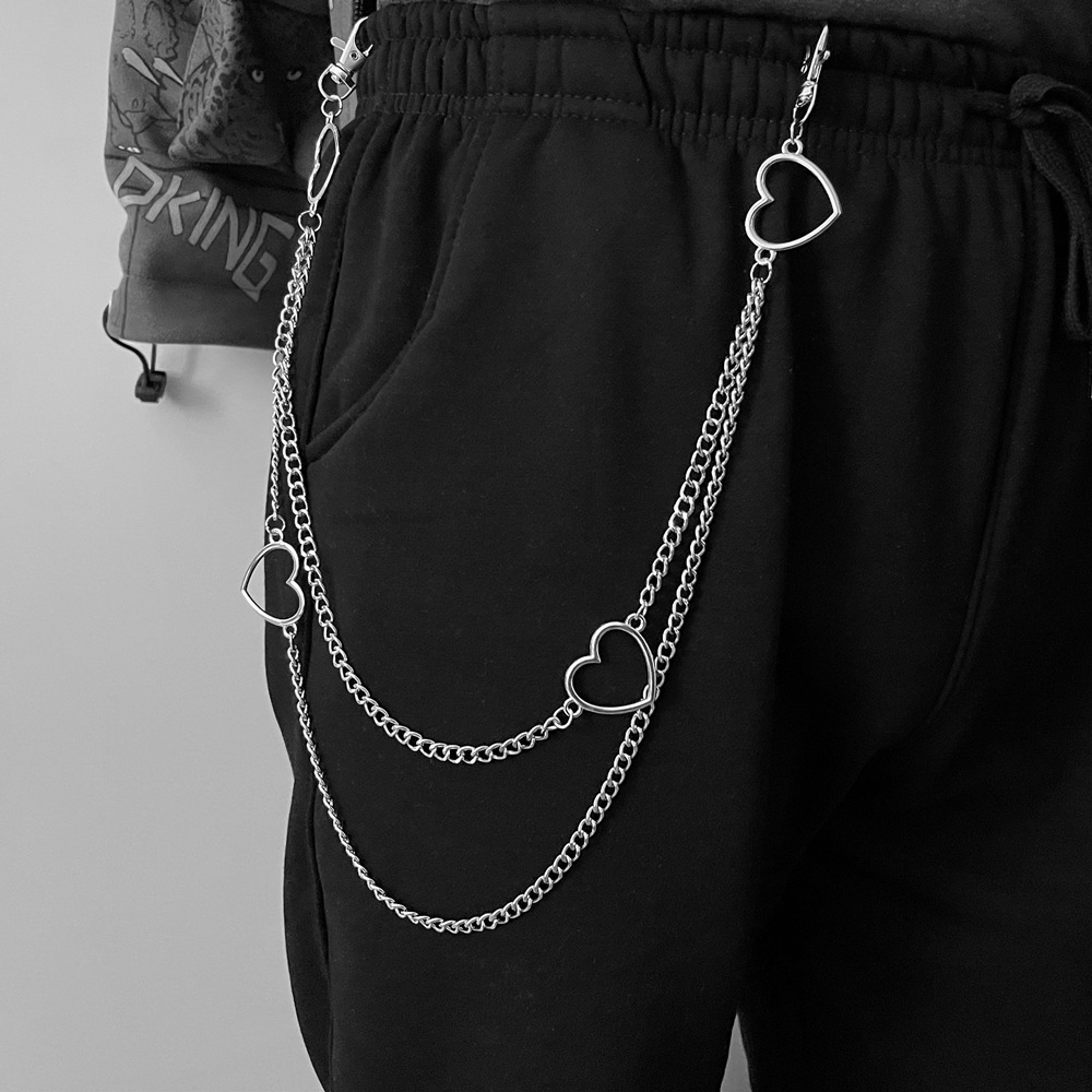 Dây đeo thắt lưng unisex cá tính body chain xích chuỗi titan đeo đai quần đeo phụ kiện hình trái tim ấn tượng