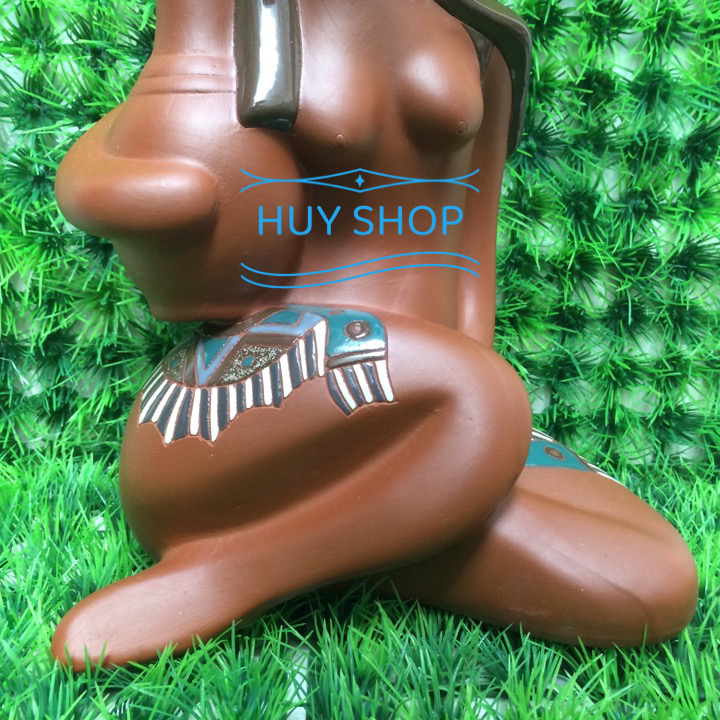 Gốm sứ trang trí cao cấp - Tượng CÔ GÁI DÂN TỘC số 4