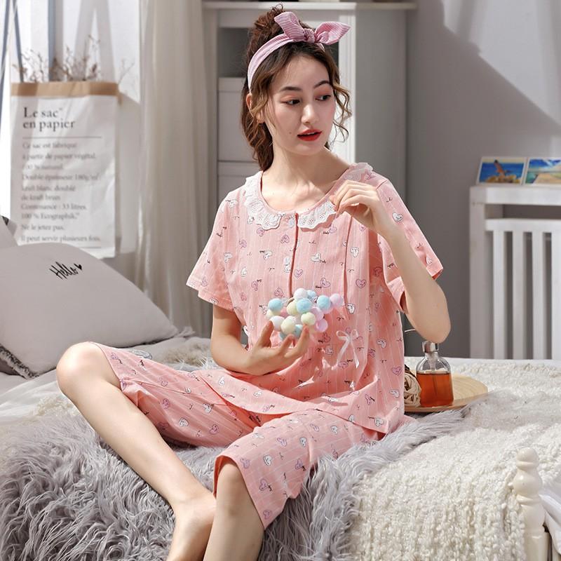 Bộ bầu và sau sinh cho bé bú chất cotton BB01