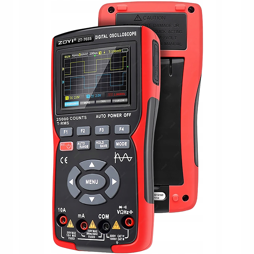 Đồng hồ đo điện vạn năng kỹ thuật số Zoyi ZT-703S 3 trong 1, tích hợp đo sóng hai kênh 50 mhz, băng thông 280ms, tốc độ pc, lưu trữ dữ liệu dạng sóng, máy phát tín hiệu dao động kép - Hàng Chính Hãng