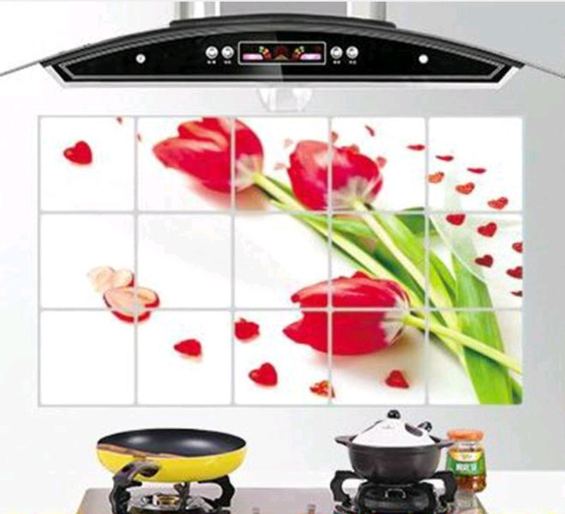 Combo 2 Miếng dán cách nhiệt nhà bếp chống dầu mỡ kich thước 1 tấm 75CM x 45CM - Giao ngẫu nhiên