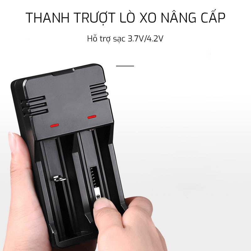 Sạc Thông Minh K65 3.7V 4.2V Sạc Các Loại Pin 14500, 18650 (Sạc tự ngắt, có đèn báo, không kèm pin)