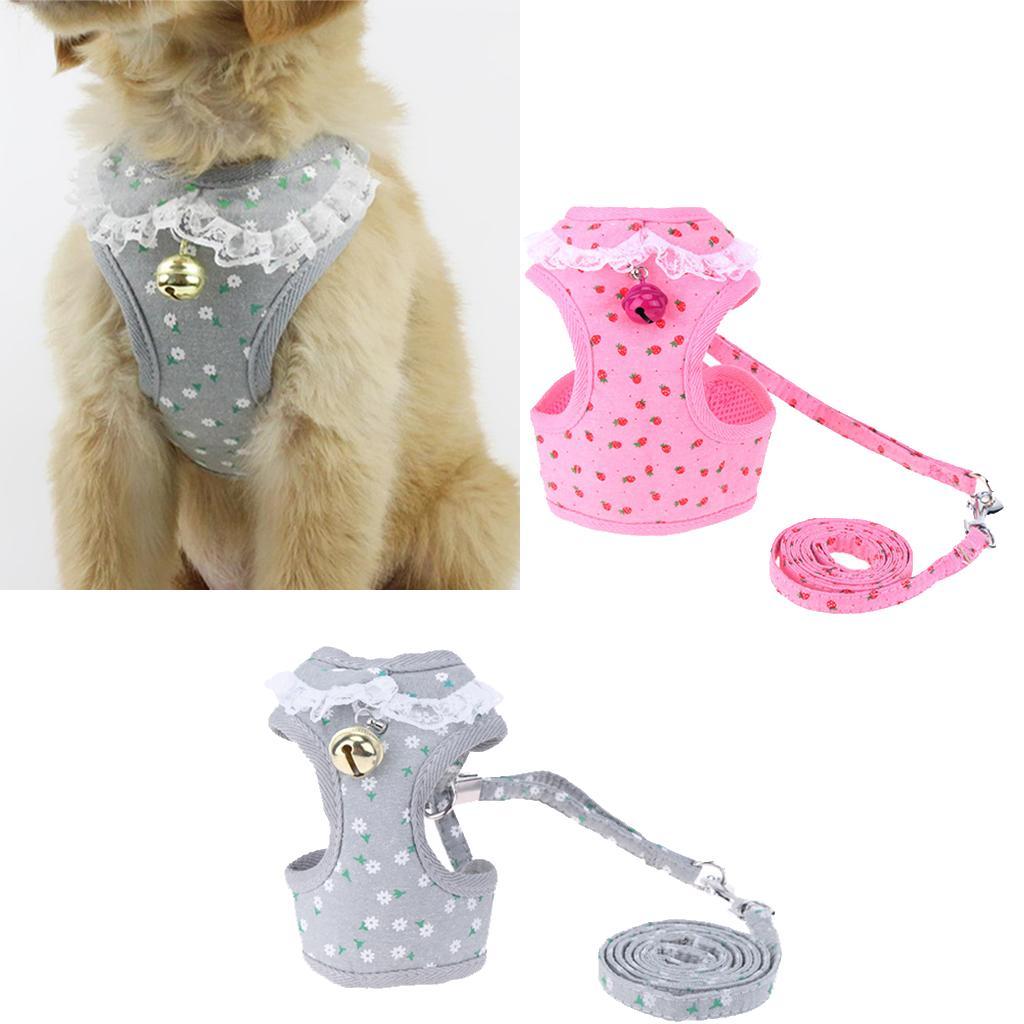 1 Pc Breathable Adjustable Pet Harness Leash Set No Pull Padded Vest