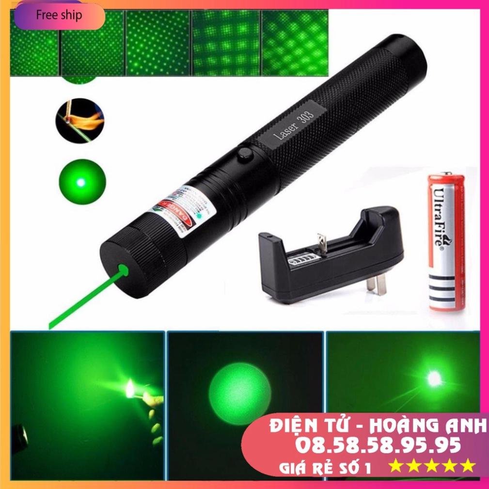 Đèn laser - bút laze lazer 303 tia xanh đỏ cực sáng công suất lớn chiếu xa 3km Tặng kèm Pin sạc bao gồm bộ sạc