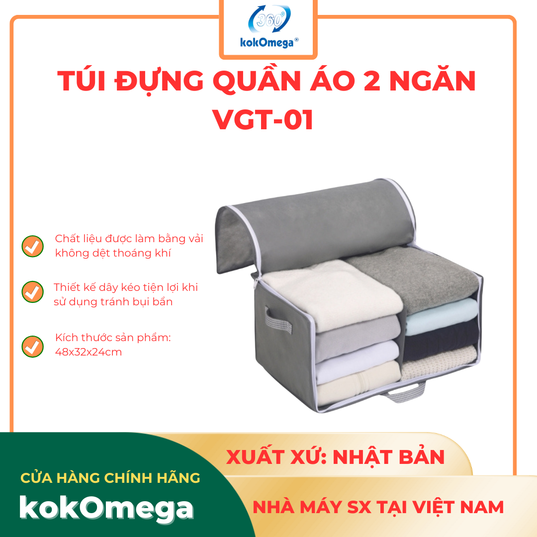 Túi Đựng Lưu Trữ Quần Áo, Chăn Mền kokOmeg Nhật Bản ( Nhiều Size)