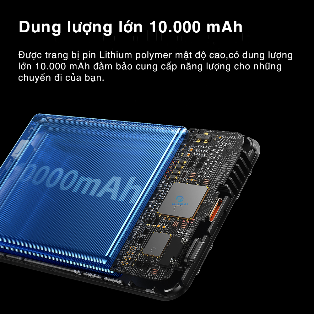 Pin Sạc dự phòng không dây nam châm 5-in-1 ROCK P50 10000mAh 20W tích hợp chân đế giữ điện thoại - Hàng chính hãng bảo hành 12 tháng