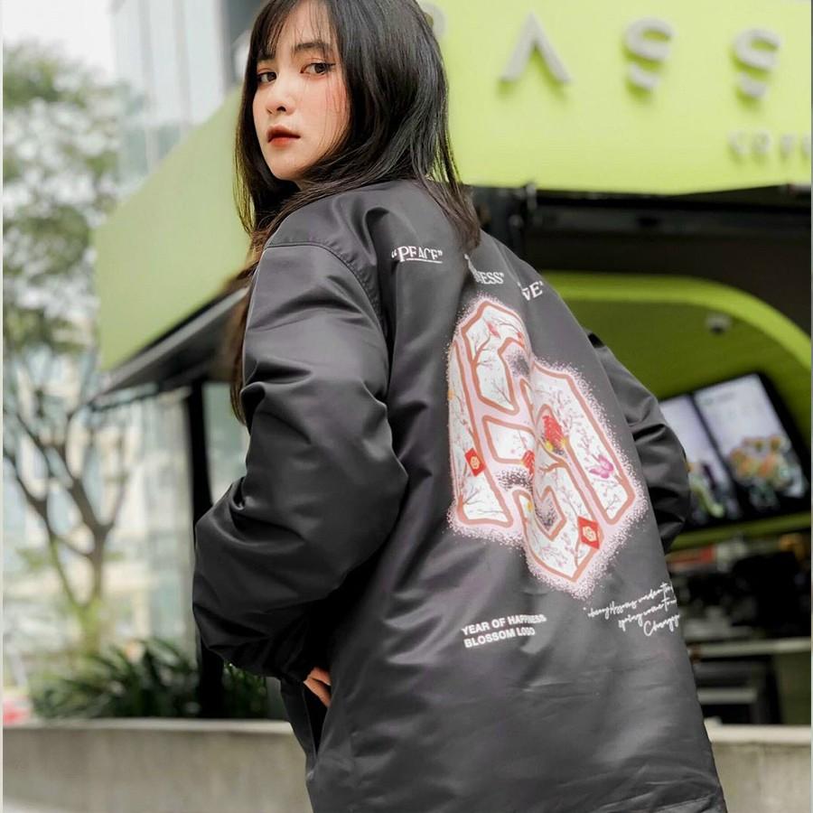 Áo khoác dù,áo jacket unisex nam nữ Form rộng phong cách Ulzzang in hình BLOSSOM