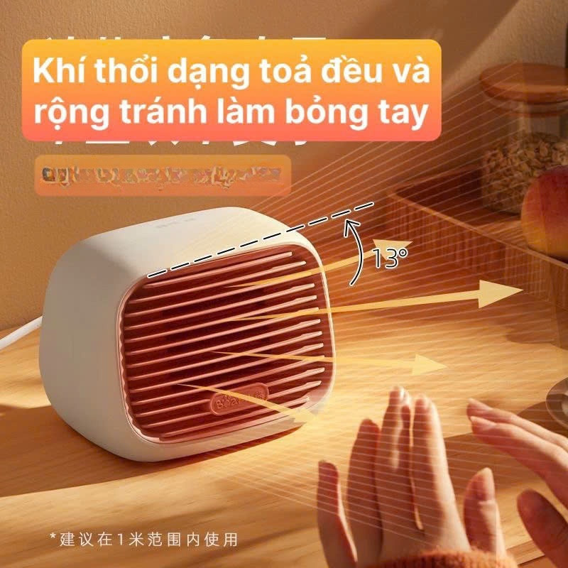 Máy sưởi gốm không khô da mini nhập khẩu quạt sưởi ceramic không đốt oxi, không phát sáng, làm nóng nhanh Trong 3s mùa đông để bàn văn phòng Vận Hành Êm Ái An Toàn Tiết Kiệm Điện Cân Bằng Độ Ẩm Yên Tĩnh Cho Giấc Ngủ Du Lịch Phượt Dã Ngoại - Hàng Nhập Khẩu