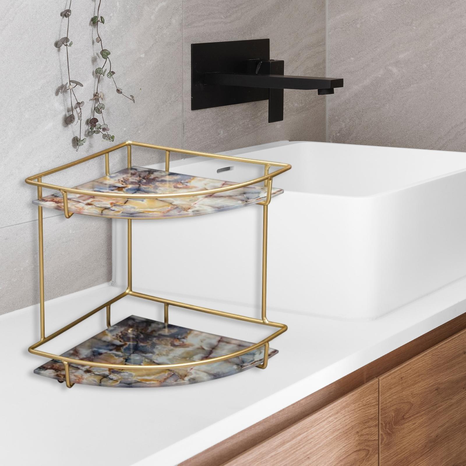 Makeup Storage Shelf Corner Countertop Organizer for Bathroom Table