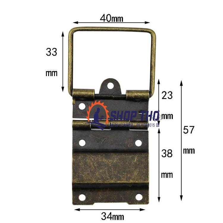 Bản lề giả cổ D148 cho hộp gỗ kích thước lớn mở 90 độ