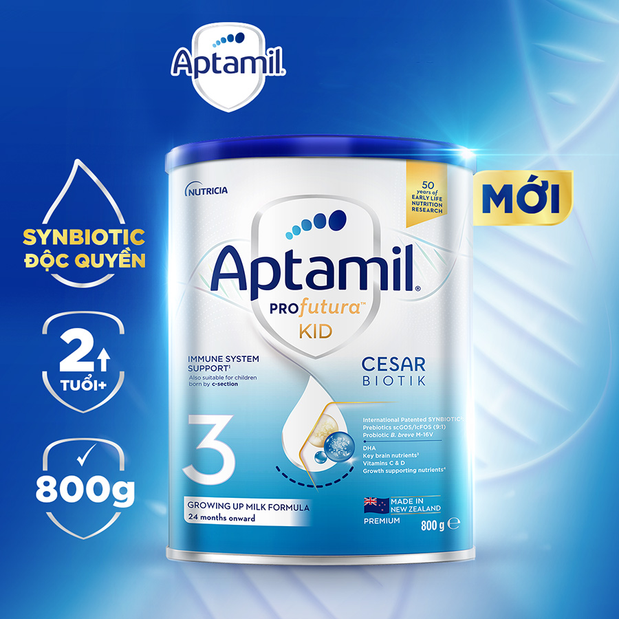 Thực phẩm bổ sung Aptamil Profutura Kid Cesarbiotik 3 Growing Up Milk Formula (Dành cho trẻ từ 24 tháng tuổi trở lên) - 800g