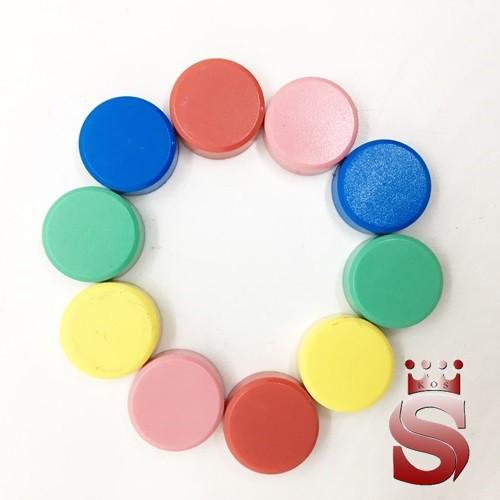 Bộ 5 sản phẩm nam châm dính bảng trơn D30x10mm - Mix 5 màu