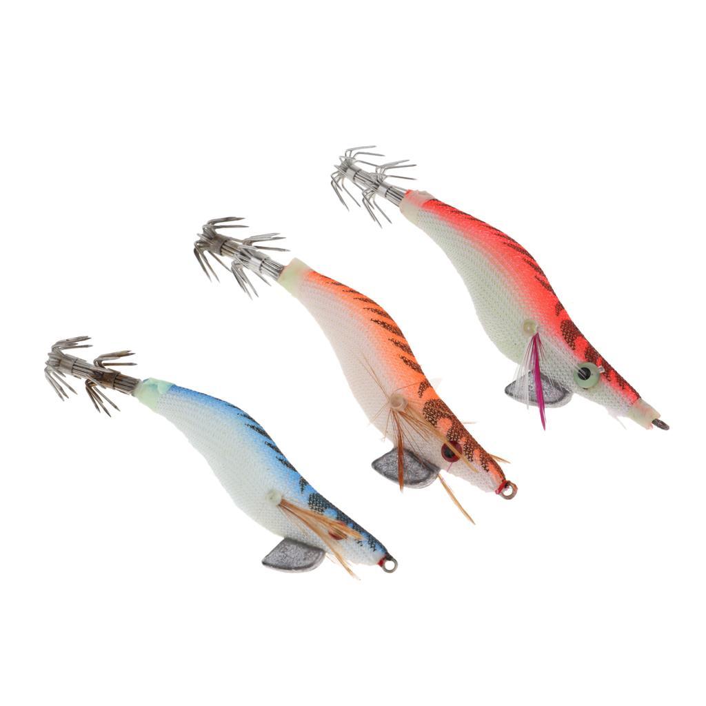 Shrimp Squid Jigs Fishing Lures Luminous Hard Jig Bait Hook