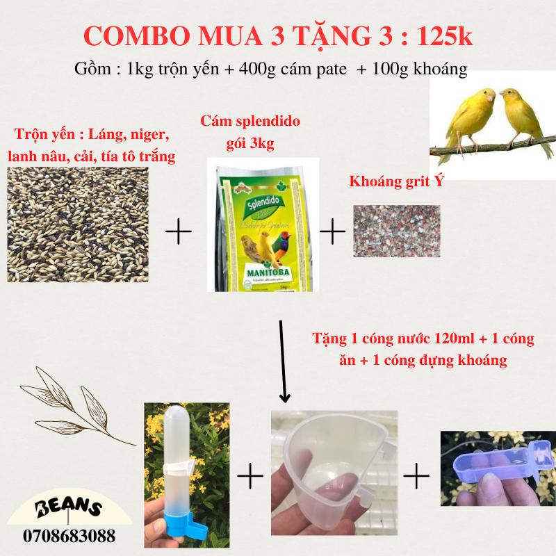 COMBO Thức ăn đầy đủ cho chim yến hót siêu tiết kiệm, siêu lơi hàng nhập của Ý