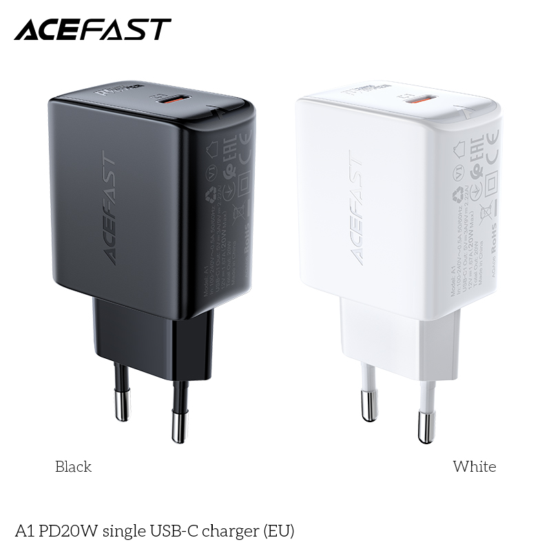 Sạc Acefast PD3.0 20W 1 cổng USB-C (EU) - A1 Hàng chính hãng Acefast